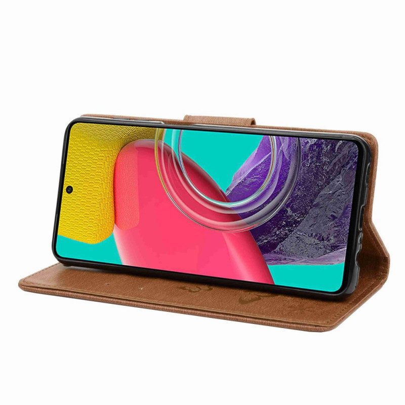 Custodia in pelle Samsung Galaxy M53 5G Design Con Farfalle Strappy