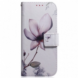 Custodia in pelle Samsung Galaxy M53 5G Fiore Rosa