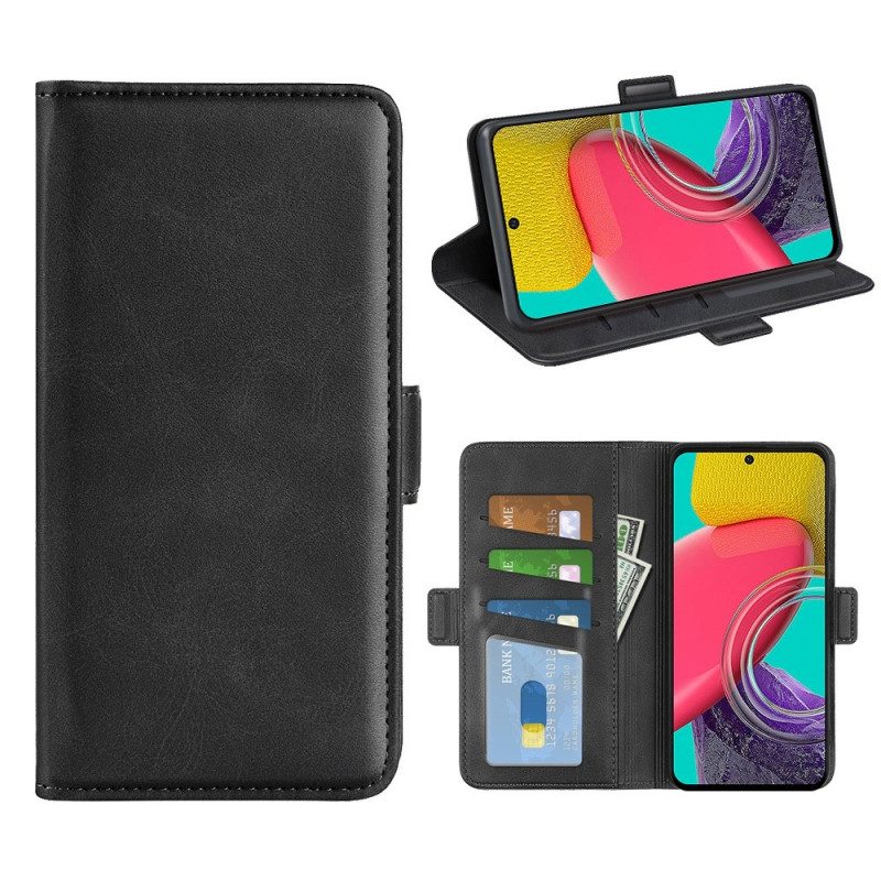 Custodia in pelle Samsung Galaxy M53 5G Folio Cover Doppio Lembo