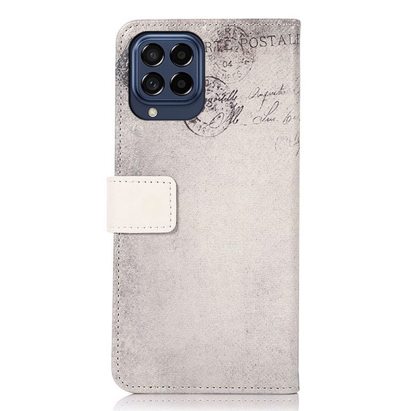 Custodia in pelle Samsung Galaxy M53 5G Gatto Viaggiatore