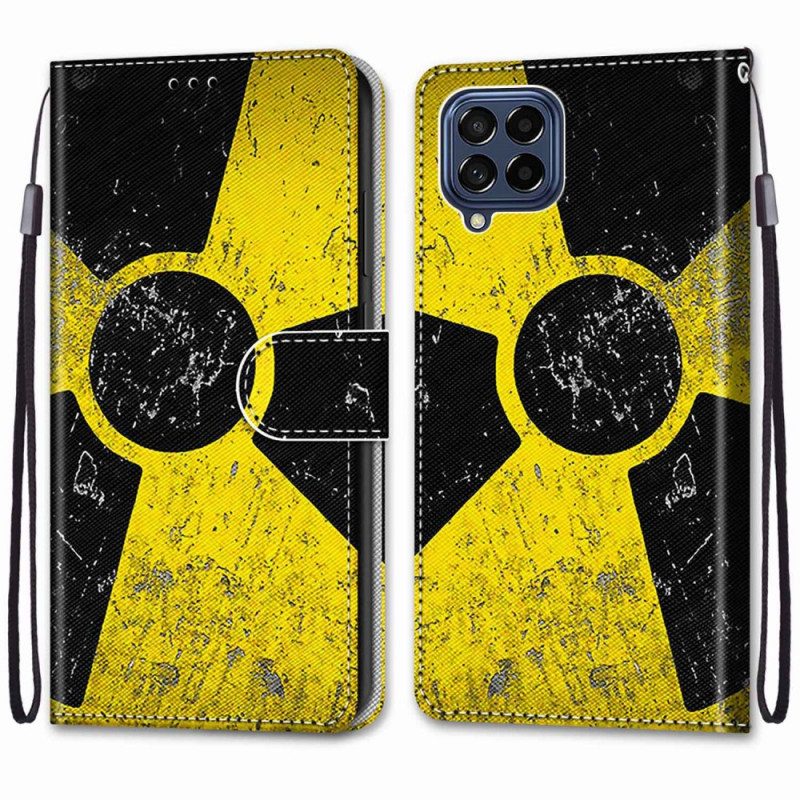 Custodia in pelle Samsung Galaxy M53 5G Giallo E Nero