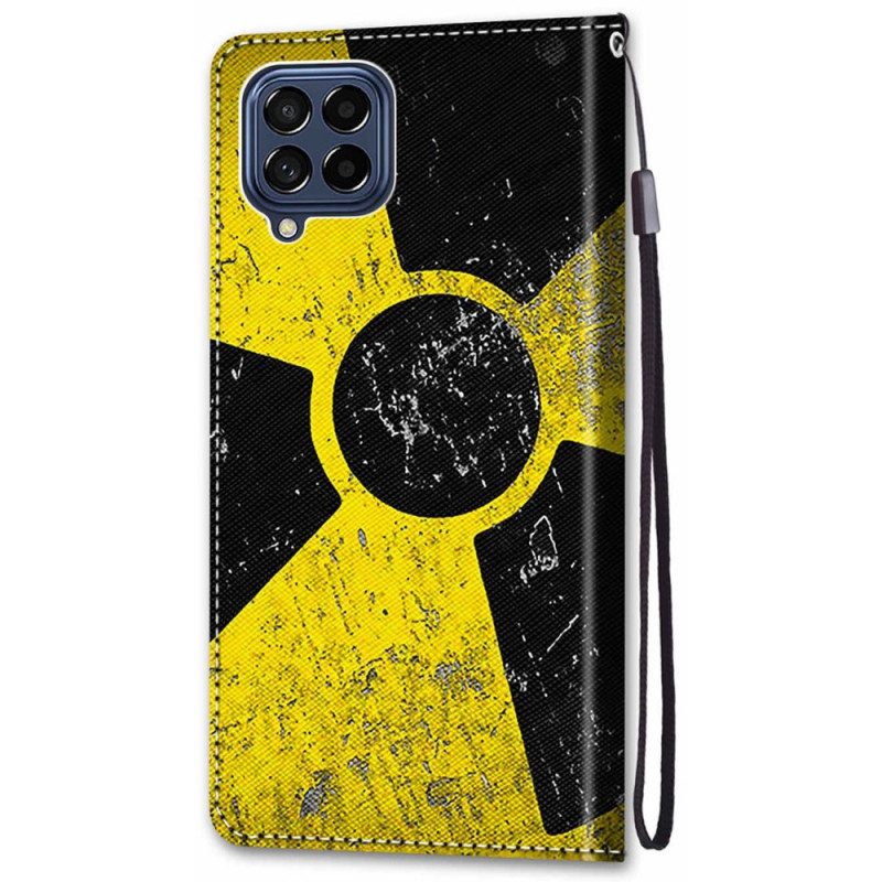 Custodia in pelle Samsung Galaxy M53 5G Giallo E Nero