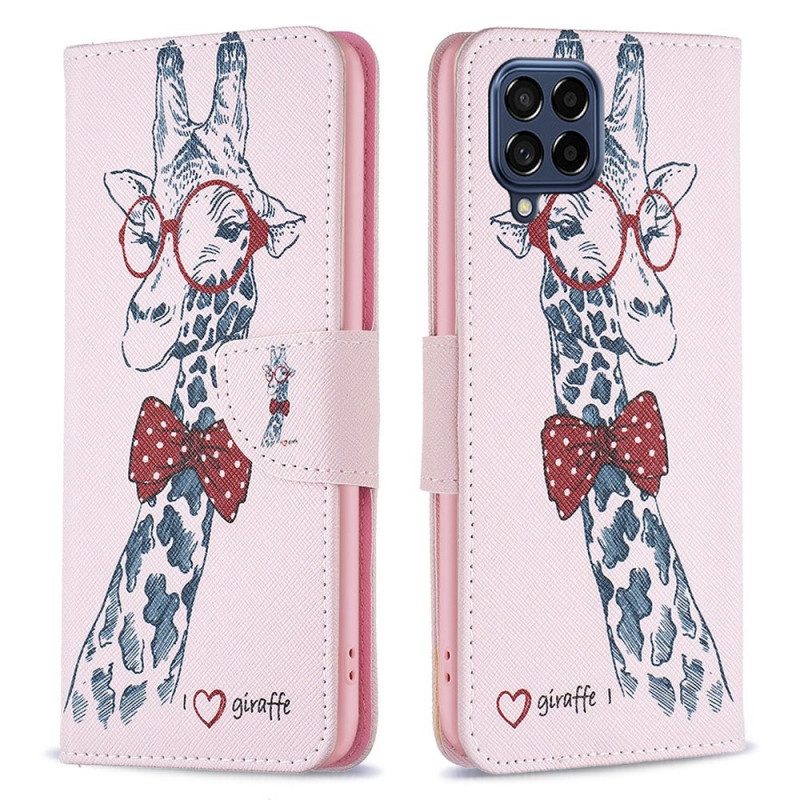Custodia in pelle Samsung Galaxy M53 5G Giraffa Intelligente