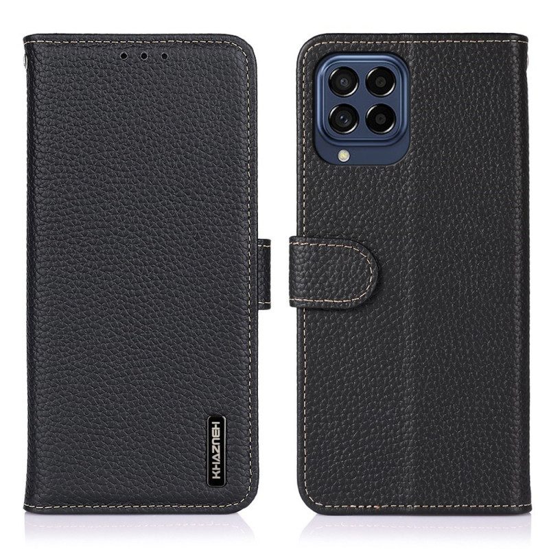 Custodia in pelle Samsung Galaxy M53 5G Khazneh Pelle Di Litchi