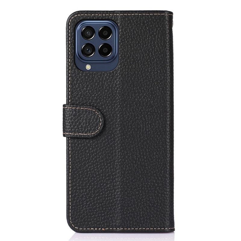 Custodia in pelle Samsung Galaxy M53 5G Khazneh Pelle Di Litchi