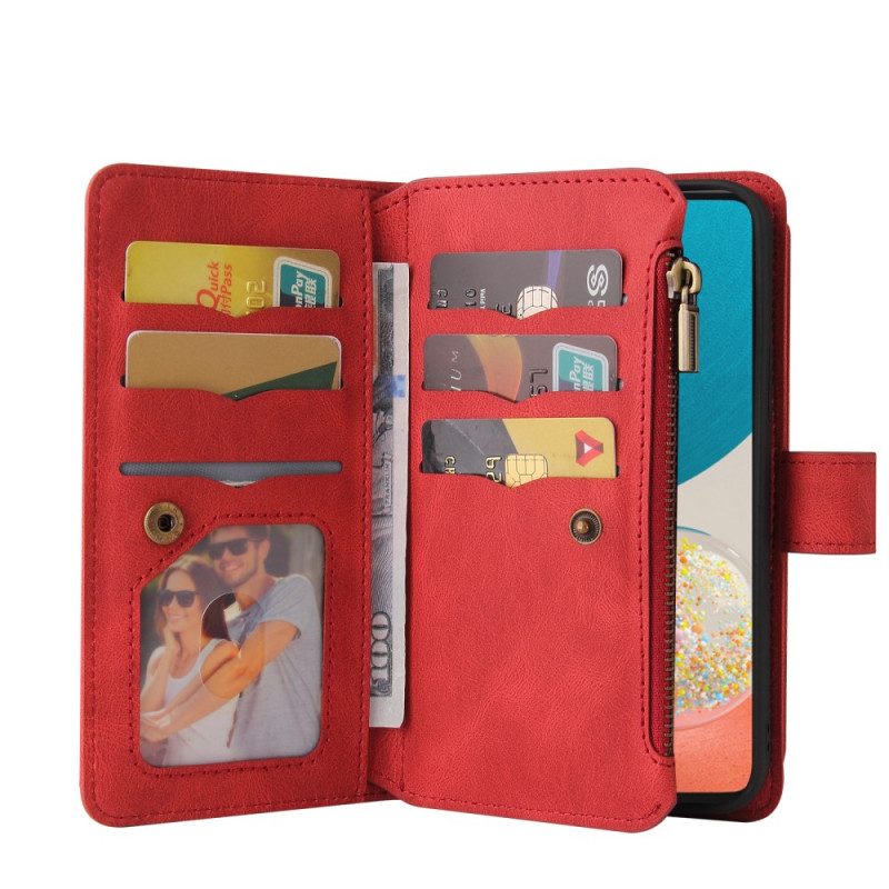 Custodia in pelle Samsung Galaxy M53 5G Portacarte Multifunzione Da 10 Carte
