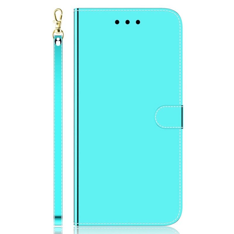 Custodia in pelle Samsung Galaxy M53 5G Specchio E Cordino