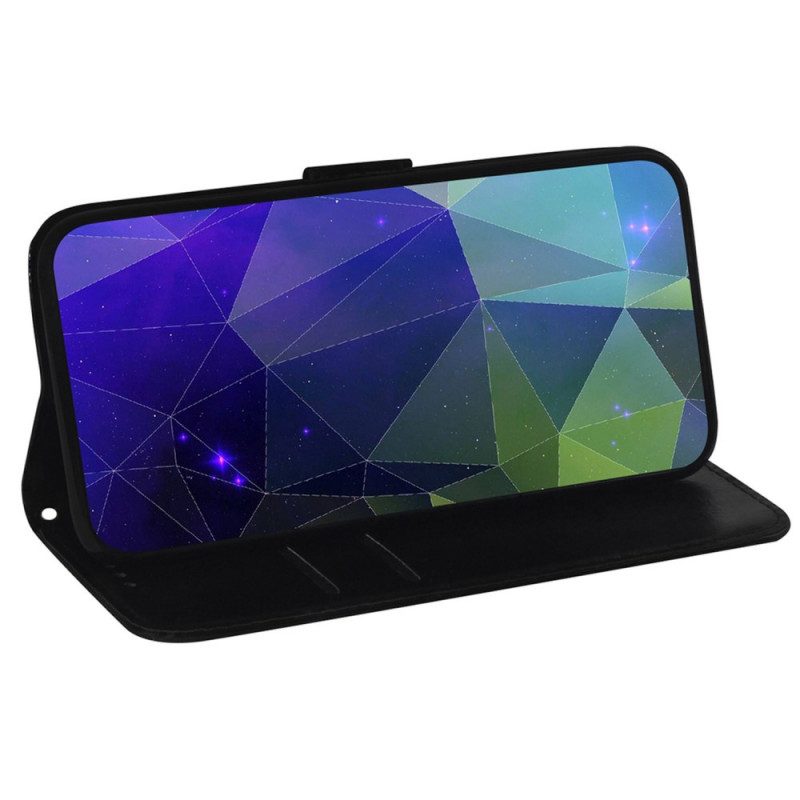 Custodia in pelle Samsung Galaxy M53 5G Specchio E Cordino