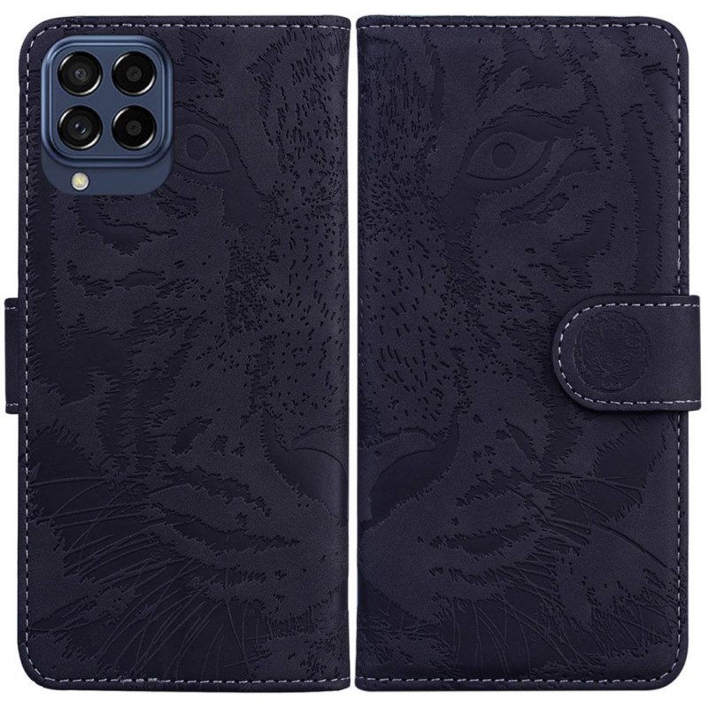 Custodia in pelle Samsung Galaxy M53 5G Stampa Tigrata