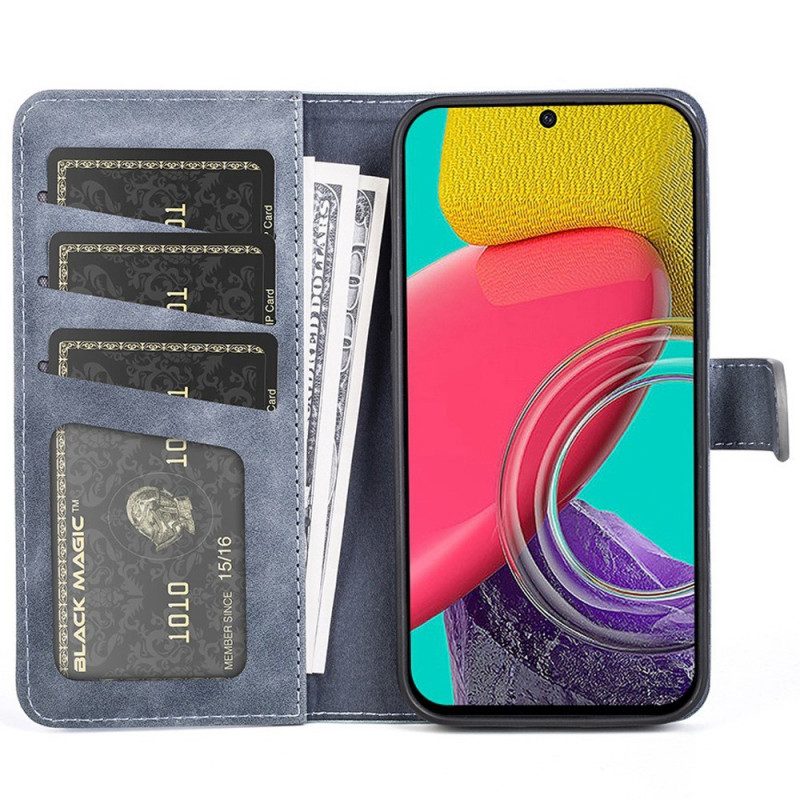 Custodia in pelle Samsung Galaxy M53 5G Stile In Pelle Ondulata