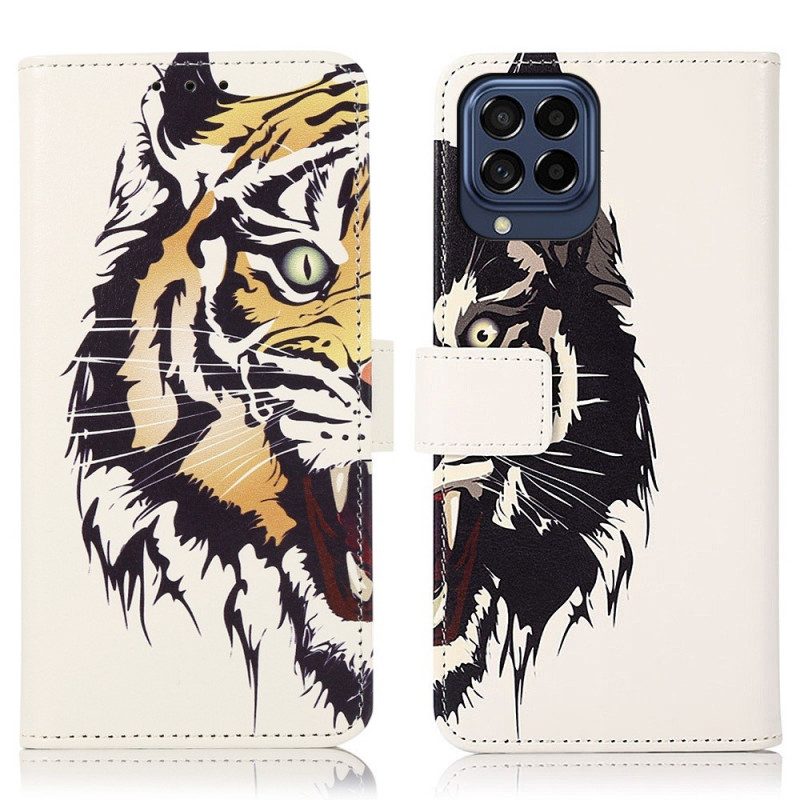 Custodia in pelle Samsung Galaxy M53 5G Tigre Feroce