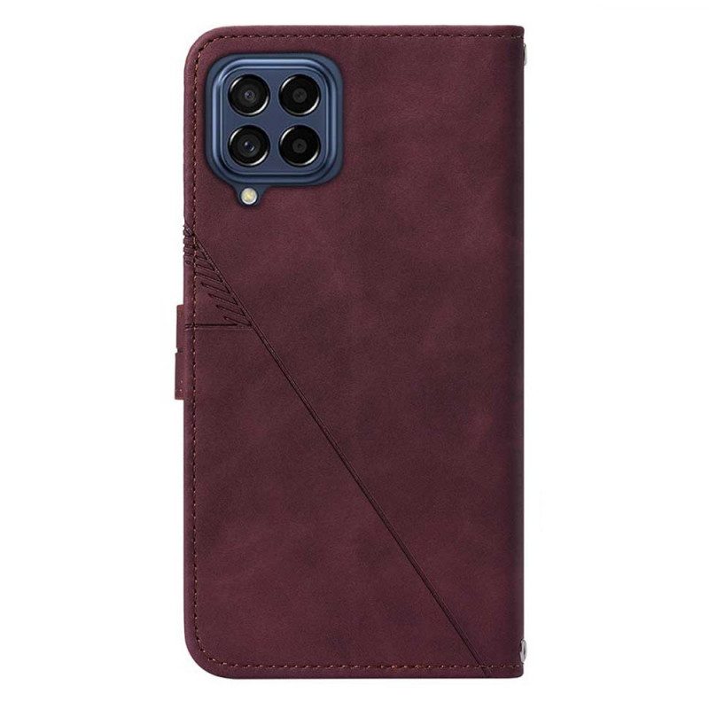 Custodia in pelle Samsung Galaxy M53 5G Triangoli Di Cinturino