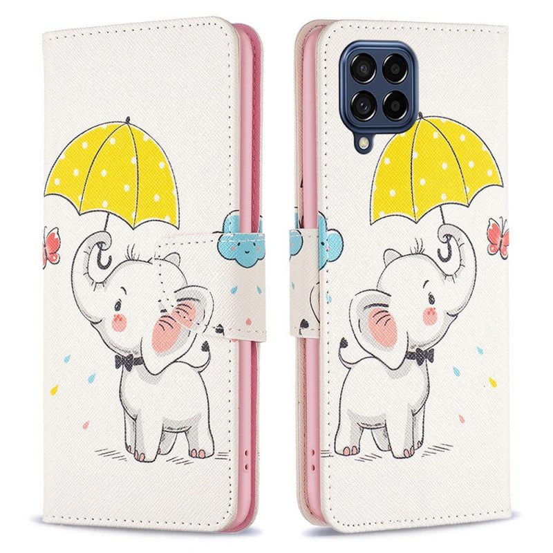 Folio Cover Samsung Galaxy M53 5G Cucciolo Di Elefante
