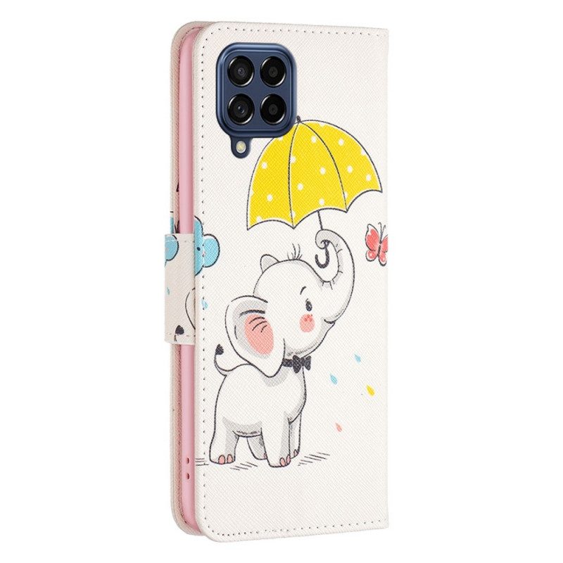 Folio Cover Samsung Galaxy M53 5G Cucciolo Di Elefante