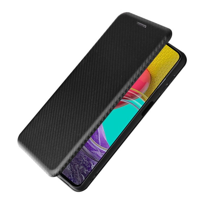 Folio Cover Samsung Galaxy M53 5G Custodia in pelle Fibra Di Carbonio