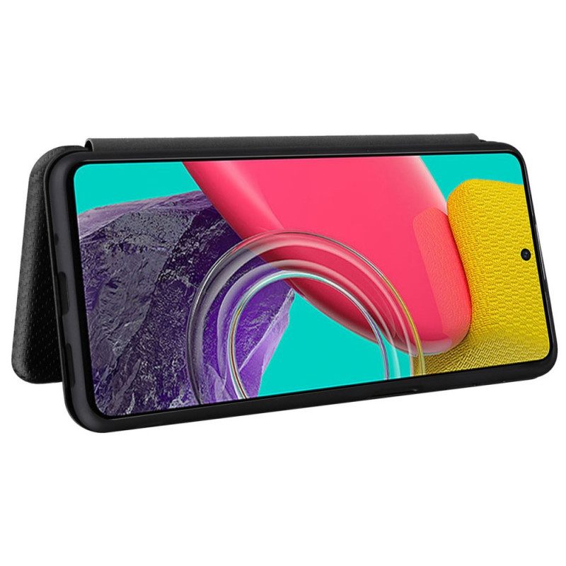 Folio Cover Samsung Galaxy M53 5G Custodia in pelle Fibra Di Carbonio