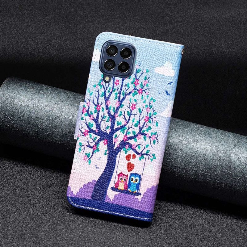 Folio Cover Samsung Galaxy M53 5G Gufi Sull'altalena
