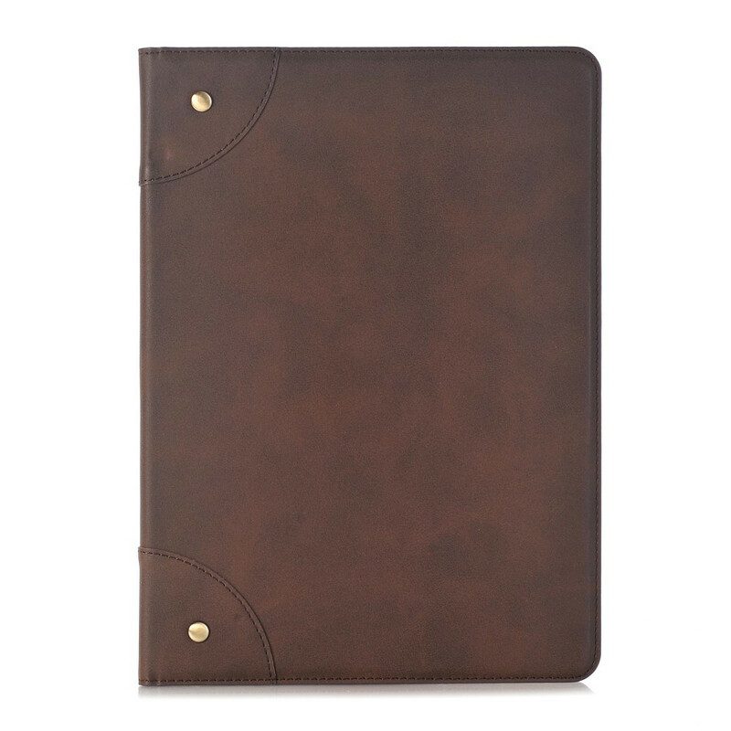 Custodia in pelle iPad 10.2" (2020) (2019) Effetto Pelle Retrò Con Rivetti