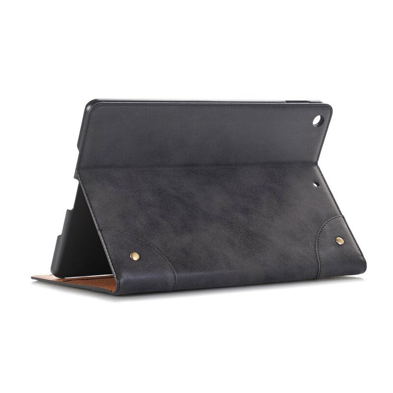 Custodia in pelle iPad 10.2" (2020) (2019) Effetto Pelle Retrò Con Rivetti