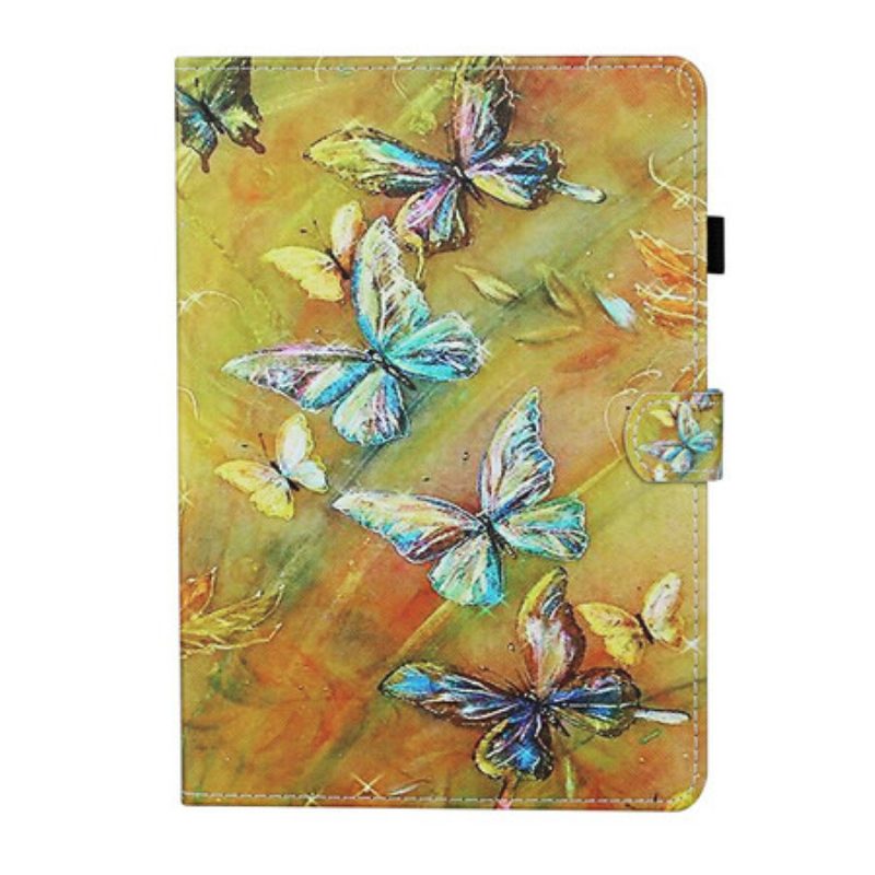 Custodia in pelle iPad 10.2" (2020) (2019) Farfalle Dipinte