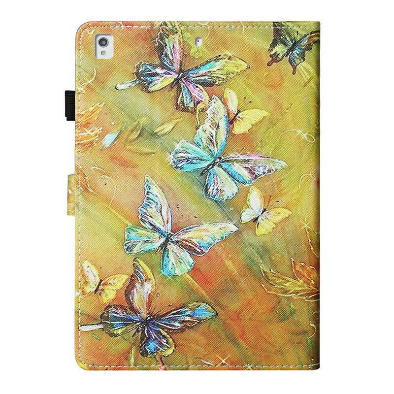 Custodia in pelle iPad 10.2" (2020) (2019) Farfalle Dipinte