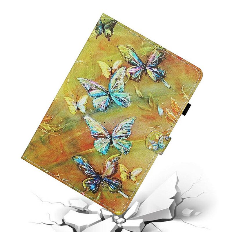 Custodia in pelle iPad 10.2" (2020) (2019) Farfalle Dipinte