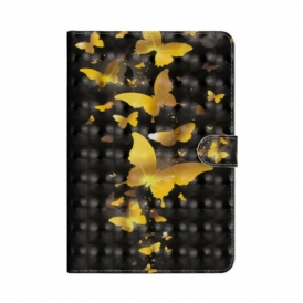 Custodia in pelle iPad 10.2" (2020) (2019) Farfalle Gialle