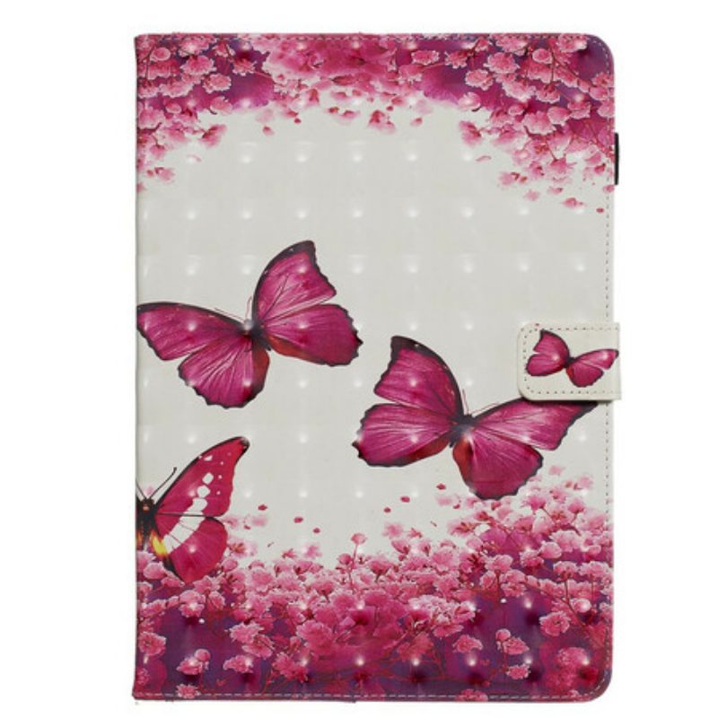 Custodia in pelle iPad 10.2" (2020) (2019) Farfalle Rosse