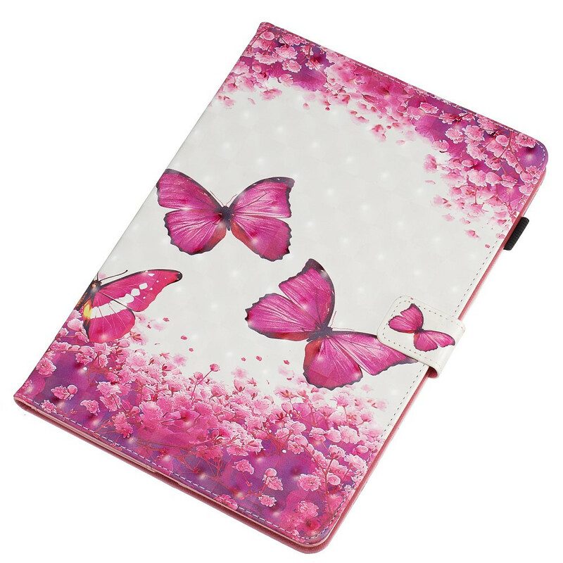 Custodia in pelle iPad 10.2" (2020) (2019) Farfalle Rosse
