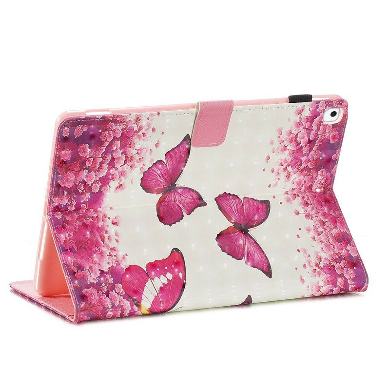 Custodia in pelle iPad 10.2" (2020) (2019) Farfalle Rosse