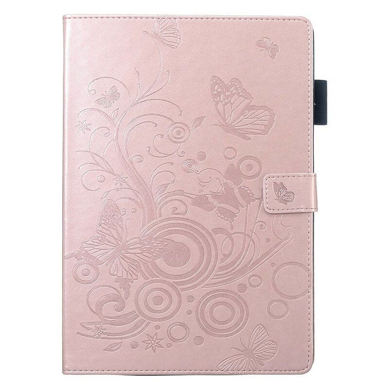 Custodia in pelle iPad 10.2" (2020) (2019) Farfalle Sobrietà Effetto Pelle