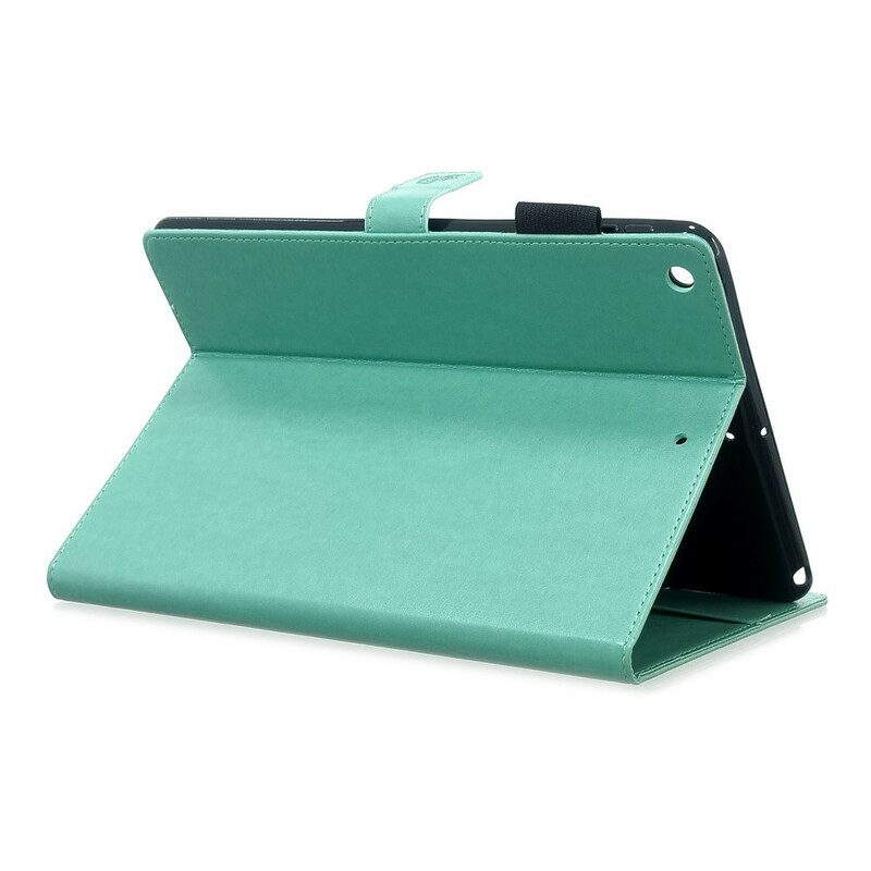 Custodia in pelle iPad 10.2" (2020) (2019) Farfalle Sobrietà Effetto Pelle
