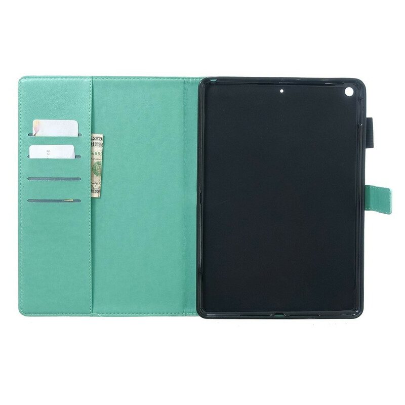 Custodia in pelle iPad 10.2" (2020) (2019) Farfalle Sobrietà Effetto Pelle