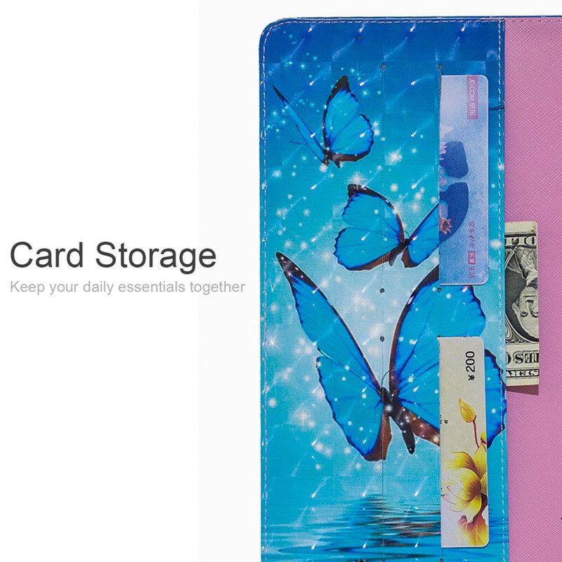 Custodia in pelle iPad 10.2" (2020) (2019) Farfalle Spot Light
