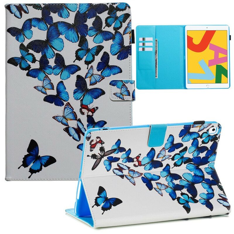 Custodia in pelle iPad 10.2" (2020) (2019) Farfalle In Volo