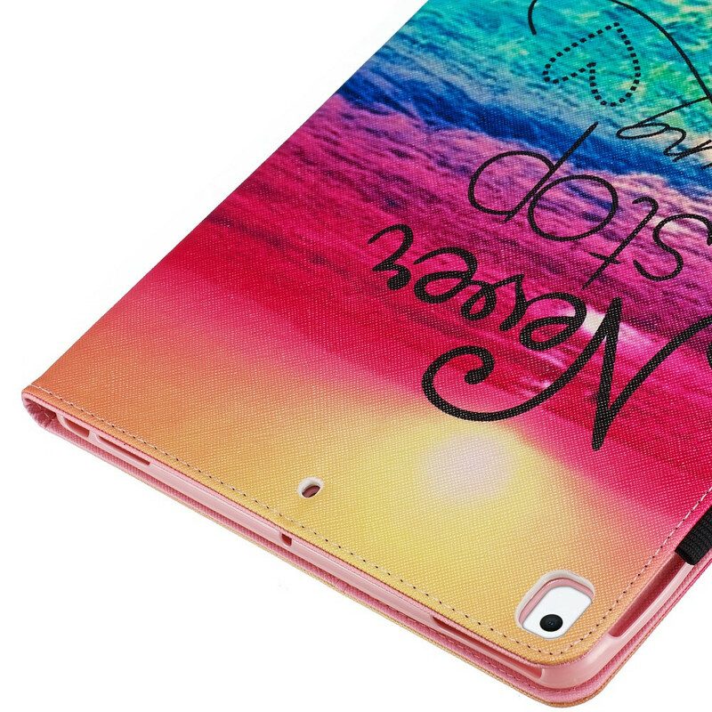 Custodia in pelle iPad 10.2" (2020) (2019) Non Smettere Mai Di Sognare