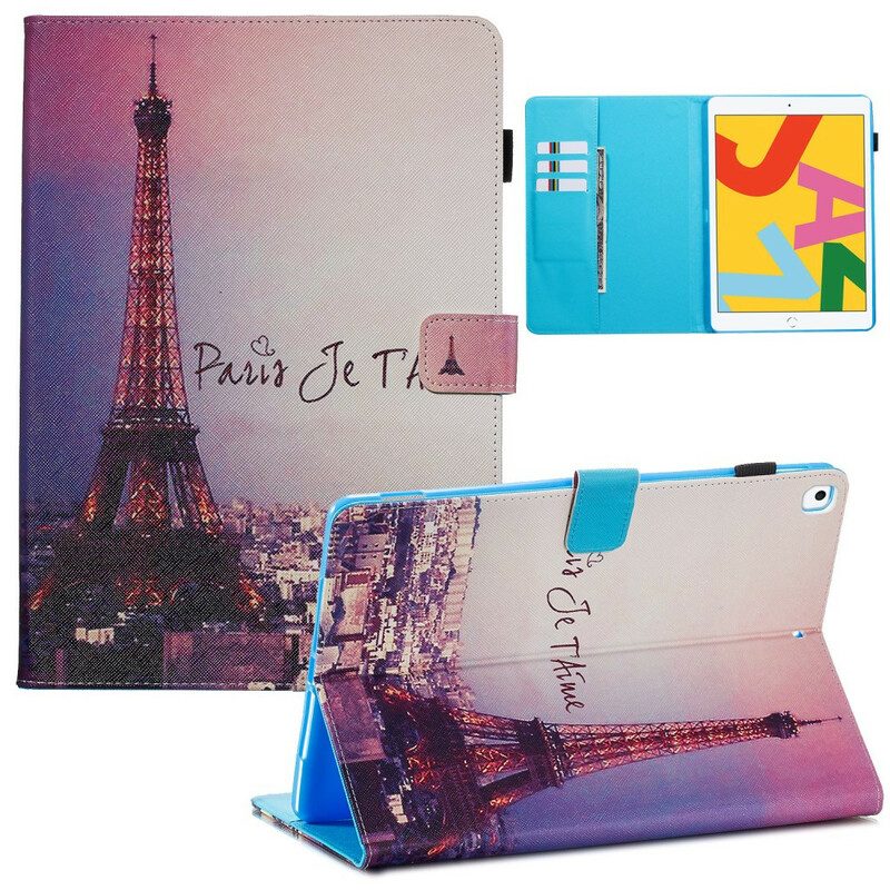Custodia in pelle iPad 10.2" (2020) (2019) Parigi Ti Amo