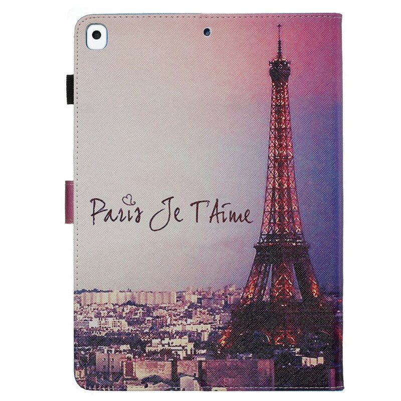 Custodia in pelle iPad 10.2" (2020) (2019) Parigi Ti Amo
