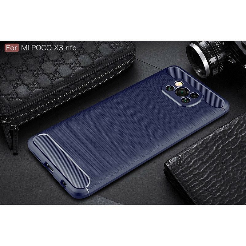 Cover Poco X3 / X3 Pro / X3 NFC Fibra Di Carbonio Spazzolata