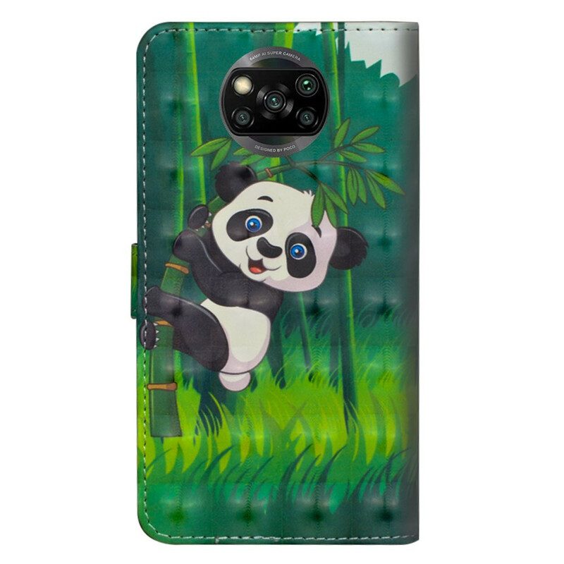 Custodia A Portafoglio Poco X3 / X3 Pro / X3 NFC Panda E Bambù