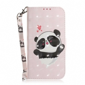 Custodia A Portafoglio Poco X3 / X3 Pro / X3 NFC Panda Love Con Cordino