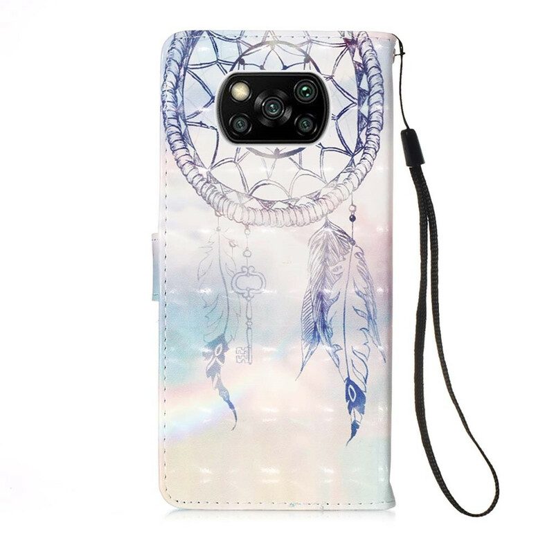 Custodia in pelle Poco X3 / X3 Pro / X3 NFC Acchiappasogni Ad Acquerello