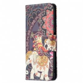 Custodia in pelle Poco X3 / X3 Pro / X3 NFC Elefanti Indiani