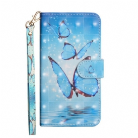 Custodia in pelle Poco X3 / X3 Pro / X3 NFC Farfalle Blu Volanti