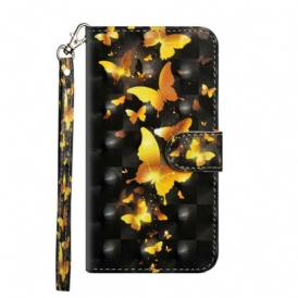 Custodia in pelle Poco X3 / X3 Pro / X3 NFC Farfalle Gialle