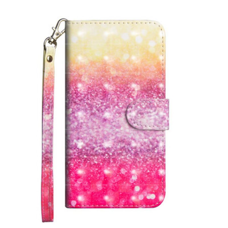 Custodia in pelle Poco X3 / X3 Pro / X3 NFC Gradiente Glitterato Magenta