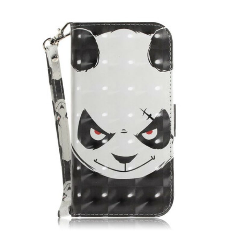 Custodia in pelle Poco X3 / X3 Pro / X3 NFC Panda Arrabbiato Con Cordino