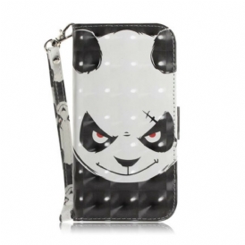 Custodia in pelle Poco X3 / X3 Pro / X3 NFC Panda Arrabbiato Con Cordino