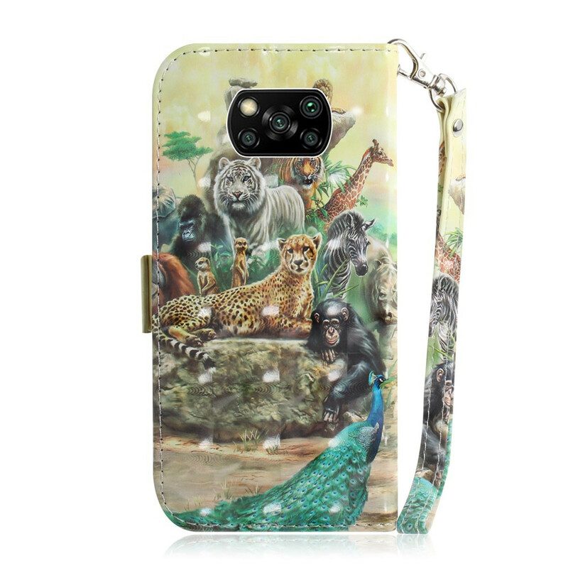 Custodia in pelle Poco X3 / X3 Pro / X3 NFC Perizoma Safari Animali