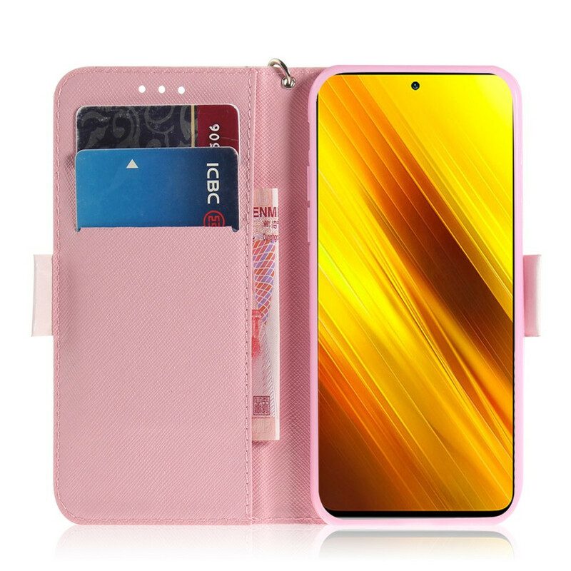 Custodia in pelle Poco X3 / X3 Pro / X3 NFC Pompa Con Cinturino